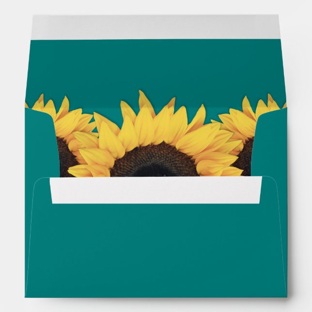 Teal and Yellow Sunflower Envelope (Back (Bottom))