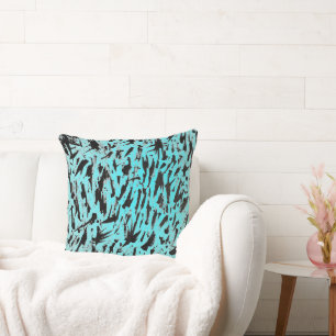 Teal Animal Print Abstract Cushion