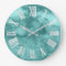 Teal Aqua Blue Grey Silver Roman Numbers