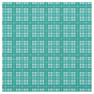 Teal / Aqua Bright Gingham Plaid Tartan Fabric