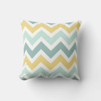 Teal, Aqua, Gold Zigzag Chevron Pattern