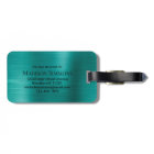 Teal Aqua Green Brushed Metal Script Monogram Cute