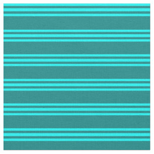 Teal & Aqua Lines Pattern Fabric