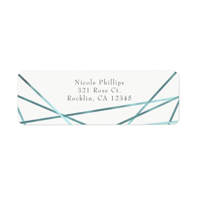 Teal Aqua Modern Geometric Lines Party Invitation (Front)