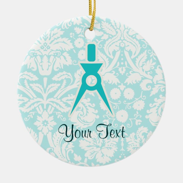 Teal Architect Ceramic Tree Decoration (Front)