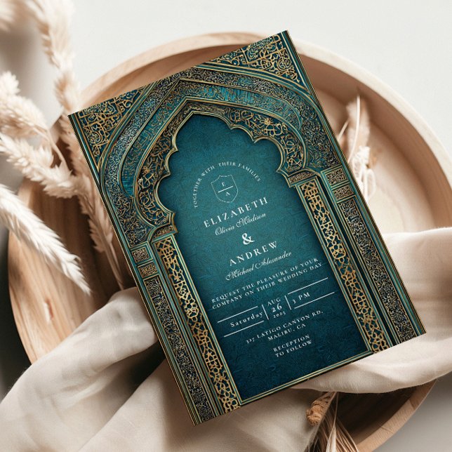Teal Archway Islamic Wedding Invitation (Creator Uploaded)