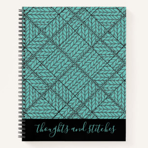 TEAL ARGYLE KNIT 8.5x11 Notebook + Text II