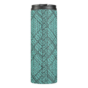 TEAL ARGYLE KNIT Thermal Tumbler