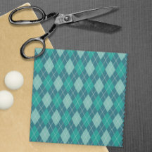 Teal Argyle Knitting Pattern of Blue-Green Diamond