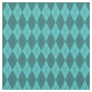 Teal Argyle Pattern Fabric