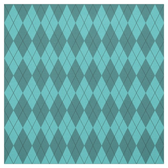 Teal Argyle Pattern Fabric (Swatch)
