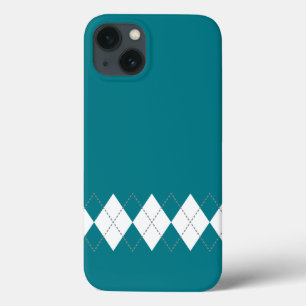 Teal Argyle Pattern iPhone Case