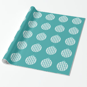 Teal Art Deco Ornament Wrapping Paper