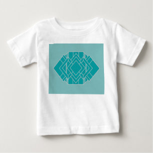 Teal Art Deco Quilt Inspired Baby T-Shirt