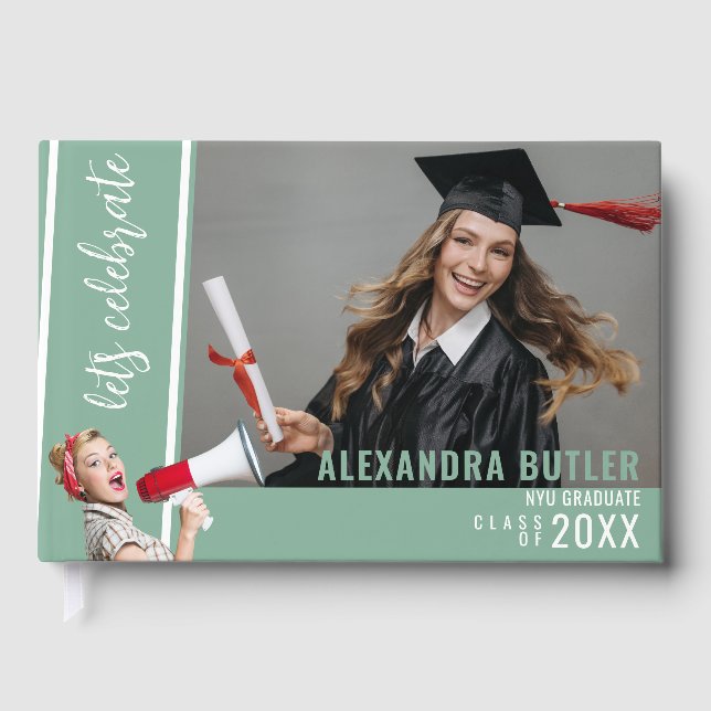 Teal Autograph Keepsake Class of 2023 Graduation Guest Book (Front)