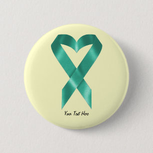 Teal Awareness Ribbon (customisable) 6 Cm Round Badge