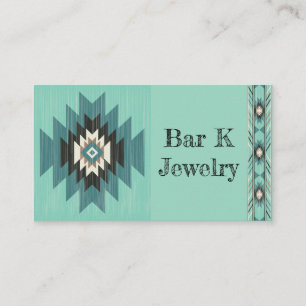 Teal Aztec Standard, 3.5" x 2.0" Business Card