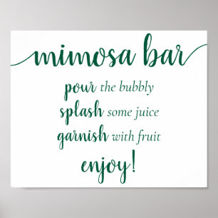 Teal Baby Shower Aqua Momosa Bar Script Sign