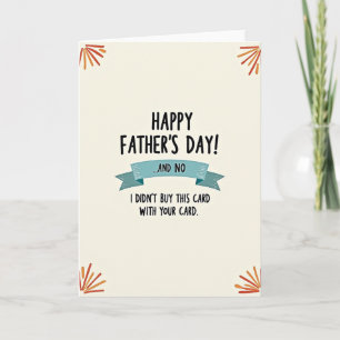 Teal Banner Fathers Day Note Card
