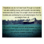Teal Barn- 2 Corinthians 4:16-18 Poster