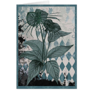 Teal Bat Plant Botanical Card
