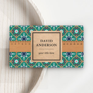 Teal Bathroom Kitchen Flooring Tiles Installer Business Card