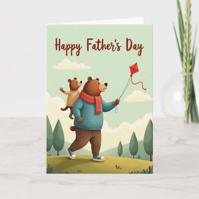 Teal Bear Fathers Day Card (Front)