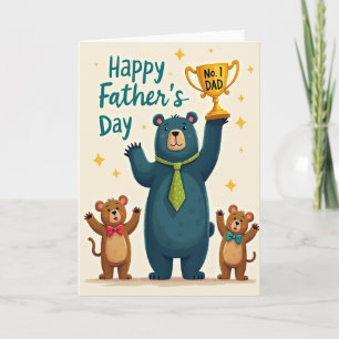 Teal Bear Fathers Day Show Card