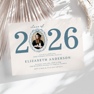 Teal & Beige Photo 2026 Graduation Party Invitation