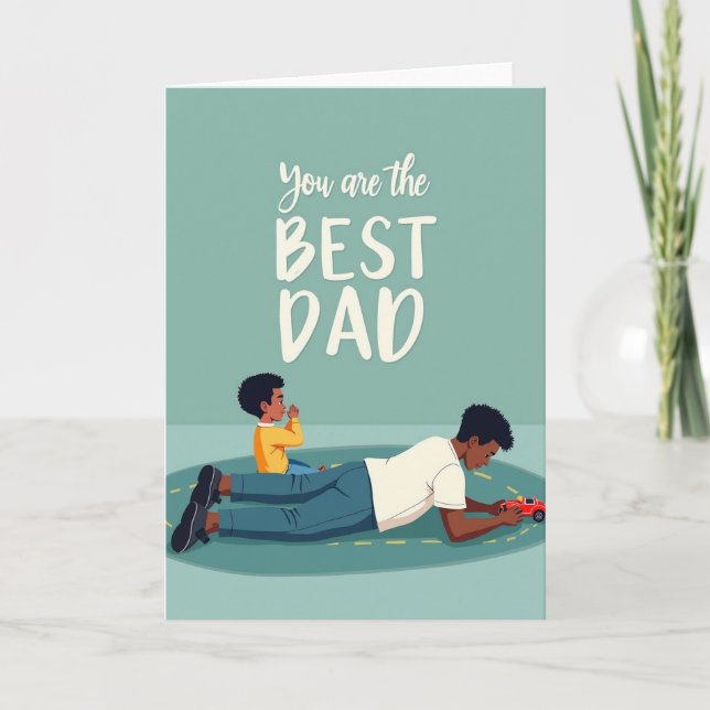 Teal Best Dad Playtime Card (Front)