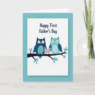 Teal Birds Fathers Day Card