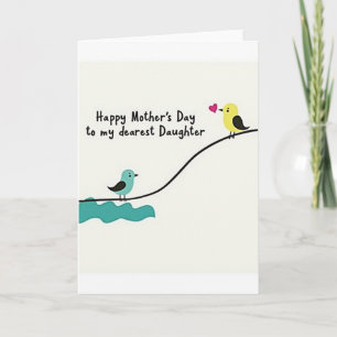 Teal Birds Mothers Day Love Card