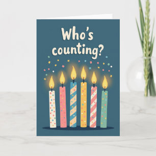 Teal Birthday Candles Card