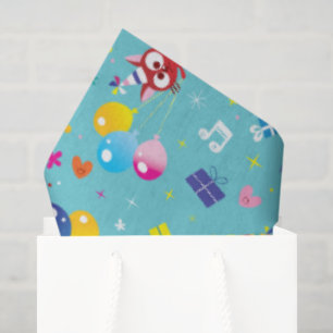 Teal Birthday Party Tissue Paper