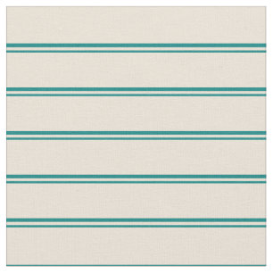 Teal & Bisque Coloured Striped Pattern Fabric