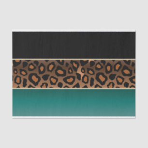 Teal, Black and Jaguar Print Tissue Paper