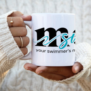 Teal Black Custom Swim Mum Coffee Mug