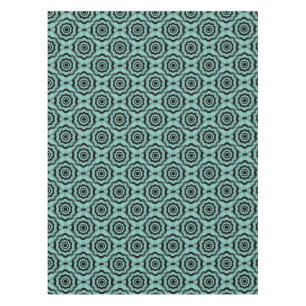 Teal Black Flower Seamless Pattern Tablecloth