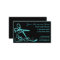 Teal black glitter swirl hair cut business cards