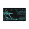 Teal black glitter swirl hair cut business cards