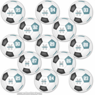 teal black soccer team colours 13 players