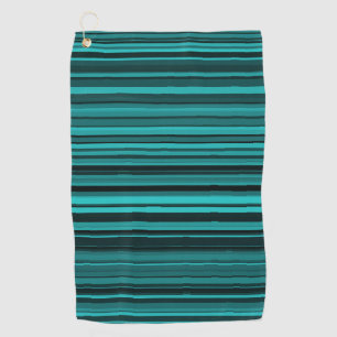 Teal Black Stripes Golf Towel