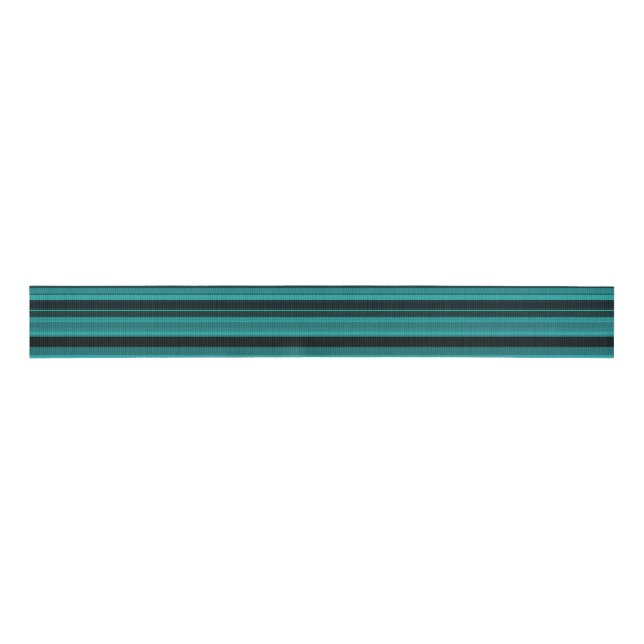 Teal Black Stripes Grosgrain Ribbon (Front)
