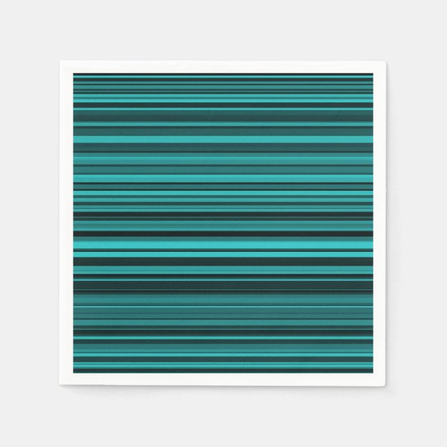 Teal Black Stripes Napkin (Front)