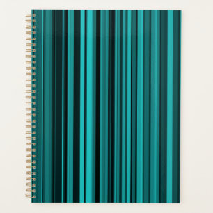 Teal Black Stripes Planner