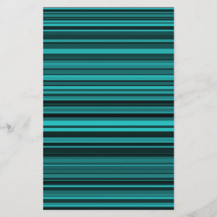 Teal Black Stripes Stationery
