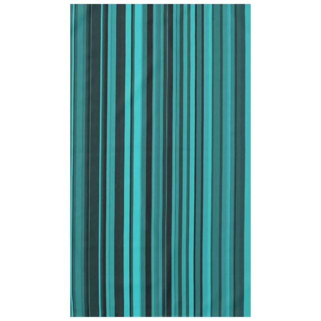 Teal Black Stripes Tablecloth (Front)