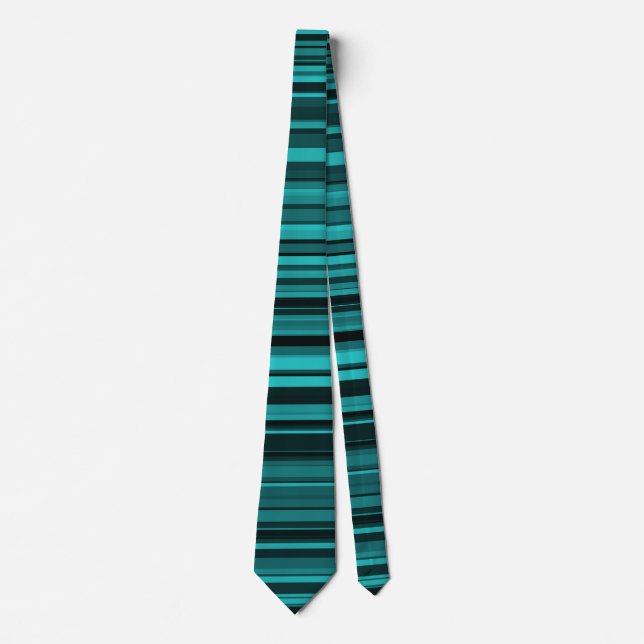 Teal Black Stripes Tie (Front)