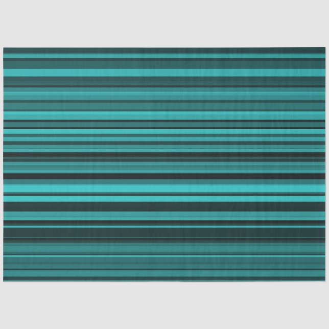 Teal Black Stripes Tissue Paper (Front)