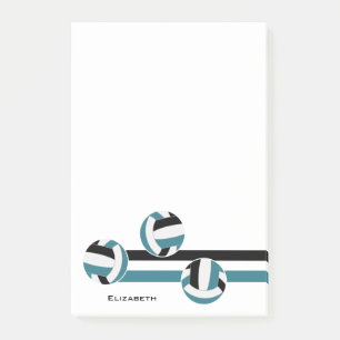 teal black stripes volleyball team colours post-it notes